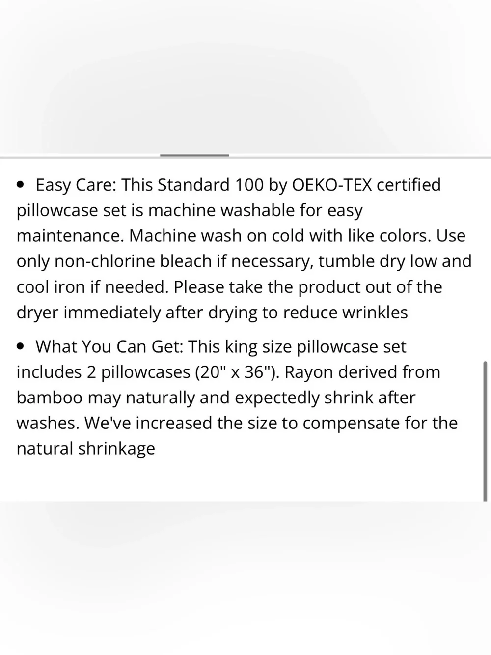 KING SIZE Cooling Pillowcases Rayon Derived from Bamboo (2-pack) GRAY